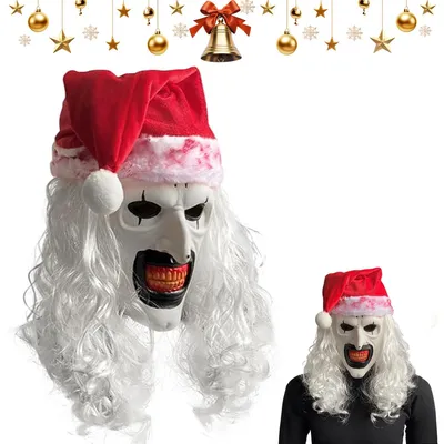 Horror-Clownmaske aus Latex, gruselig, für Erwachsene, Halloween
