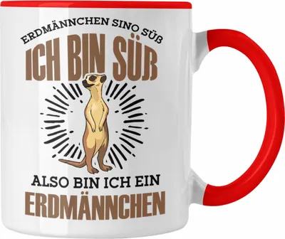 Produktbild von Trendation - Erdmännchen Sind Süß Tasse Geschenk für Tierliebhaber (Rot)