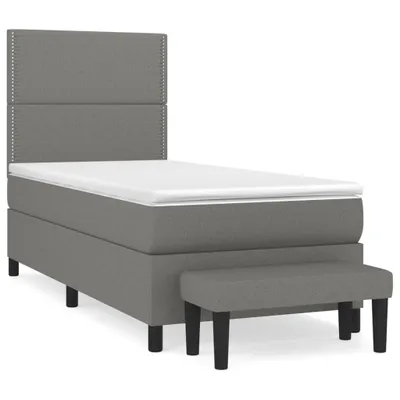 Productafbeelding van vidaXL Boxspringbed met matras, donkergrijs, 90x200 cm, gestoffeerd