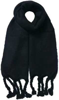 Produktbild von Schal Damen weich mit Fransen 40x200 cm Schwarz Juleeze JZSC0790Z