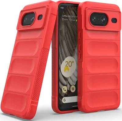 Produktbild von Handyhülle für Google Pixel 8 Weich TPU Silikon Stossfest Anti-rutsch Hülle Rot