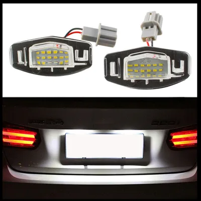 Zdjęcie produktu dla Oświetlenie tablicy rejestracyjnej LED PREMIUM, pasujące do modeli Honda Accord VI VII oraz Civic VII VIII, zestaw 2 sztuki, wymiary: 18