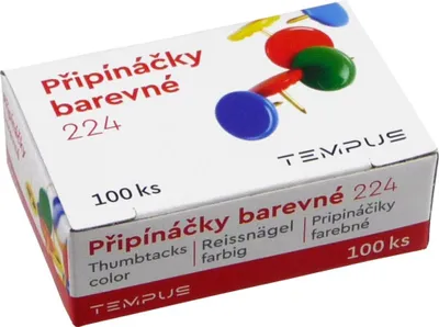 Zdjęcie produktu dla Kolorowe pinezki Tempus (100 sztuk)