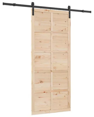 Zdjęcie produktu dla vidaXL Drzwi przesuwne naturalne 100 x 208 cm lite drewno sosnowe