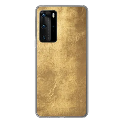 Produktbild von MuchoWow® Handyhülle Schutzhülle Hülle für Huawei P40 Pro Licht fällt auf eine goldene Wand Silikon Softcase Handy Hülle - Schutz