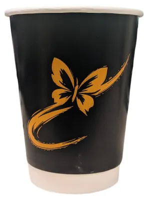 Produktbild von 25 Coffee To Go Kaffeebecher 300ml 12oz New Butterfly Ø90x113mm doppelwandig