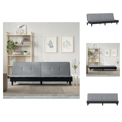 Image de vidaXL Canapé-lit Tissu gris clair - Canapés