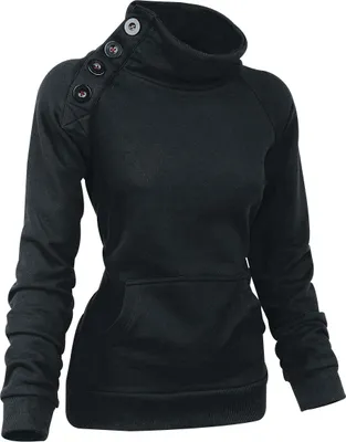 Produktbild von RED by EMP Damen schwarzes Sweatshirt mit Knopfdetail L
