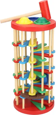 Produktbild von Bunte hölzerne Knock-Ball-Leiter, Spielzeug, Intelligenzentwicklung, für Kinder, Kinder, Vorschul-Geschenk
