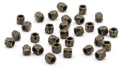 Produktbild von Vintageparts Zwischenperlen facettiert Messing antik Bronze 3 mm, 30 Stück