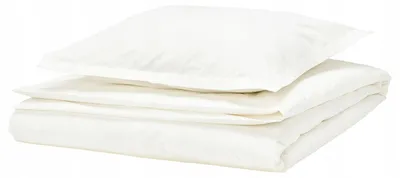 Produktbild von IKEA HAMPFLOCKEL Bettwäsche-Set Baumwolle Weiß 150x200 cm