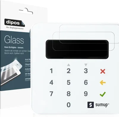 Produktbild von 2x Schutzfolie für SumUp Air matt - Anti-Shock 9H Folie dipos Glass Kunststoffglas
