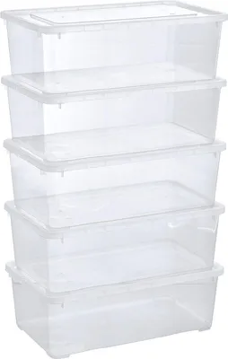 Produktbild von Aufbewahrungsboxen mit Deckel transparent – Transparente Boxen, stapelbar, mit Belüftung