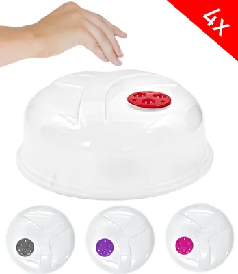 Produktbild von 4x Mikrowellen Abdeckhaube Abdeckung Deckel Mikrowelle Haube mit extra Ventil - für alle gängigen Mikrowellen