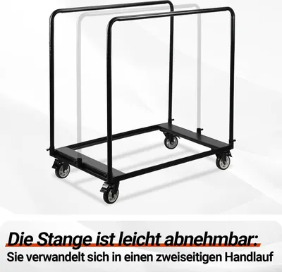 Immagine prodotto di Carrello porta pannelli Jayseuw Capacità di carico 1000 kg, L115*L56*H119cm, ruote bloccabili su tutti i terreni