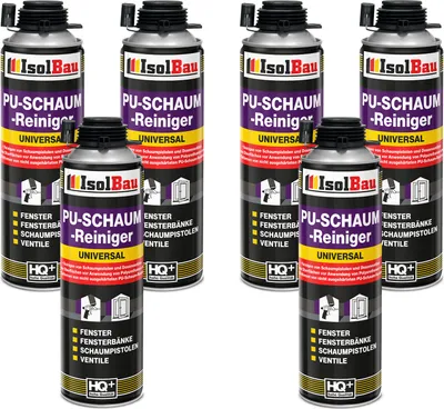 Produktbild von Isolbau 6 x 500 ml Dose PolyurethanSchaum Reiniger - Schaumreiniger für Polyurethan- Schaumpistolen, Pistolenreiniger, Reinigungsmittel, Entfetter