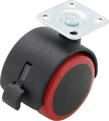 Immagine prodotto di BGS TECHNIC ruota doppia girevole, rosso/nero, Ø 50 mm, con freno