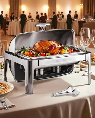 Imagen del producto de Calentador de alimentos - Bandeja de mantemperatura - Calentador para buffet - Calentador para catering - Sistema de autoservicio - Capacidad de 8,5 litros