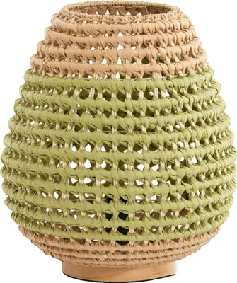 Image de Light & Living - lampe de table - Kalipa - vert - rotin - lampe de chevet - E27 - 1891776
