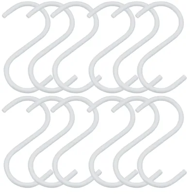 Produktbild von SOTECH S-Haken Weiß Satin pulverbeschichtet – für Rundstäbe bis Ø 30 mm (12er Set)