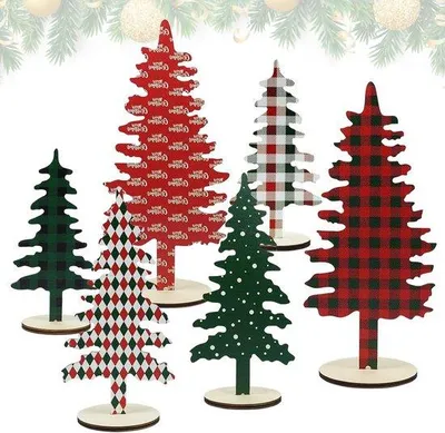Immagine prodotto di Set di 6 decorazioni natalizie in legno per la tavola di Natale