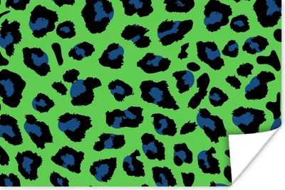 Produktbild von MuchoWow® Poster Panther Druck - Neon - Grün - Blau 90x60 cm - Schlafzimmer