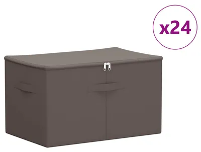 Produktbild von vidaXL Aufbewahrungsbox 24 pcs Grau 60 x 43 x 35 cm Vliesstoff