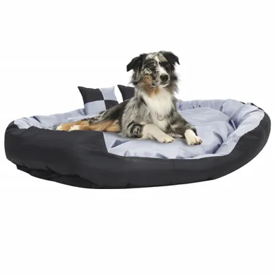 Produktbild von Hundekissen Wendbar und Waschbar Grau und Schwarz 150x120x25 cm