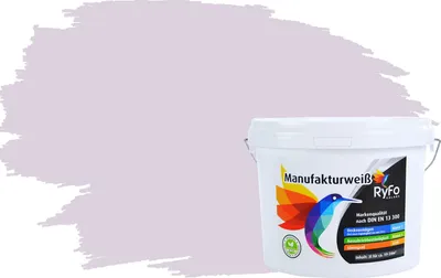 Produktbild von RyFo Colors Bunte Wandfarbe Manufakturweiß Zartviolett 3l - weitere Violett Farbtöne und Größen erhältlich, Deckkraft Klasse 1, Nassabrieb Klasse 1