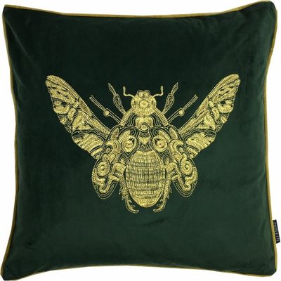 Riva Home Cerana dekoratívna obliečka na vankúš so vzorom včiel RV1368 (50 x 50 cm) (tmavozelená)
