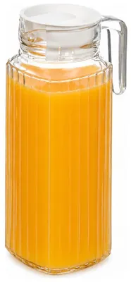 Produktbild von Vivalto Wasser-/saftkanne - mit Bambusdeckel - 1000 ml - Borosilikatglas - Gieskanne