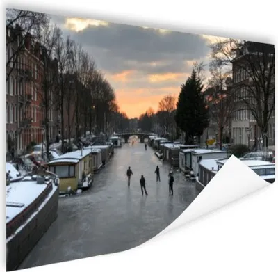 Produktbild von MuchoWow® Poster Amsterdam - Schlittschuhlaufen - Winter 60x40 cm - Schlafzimmerdekoration