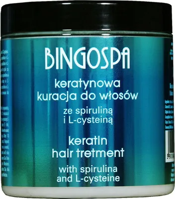 Zdjęcie produktu dla BingoSpa Keratynowa kuracja do włosów ze spiruliną i L-cysteiną, 250 g