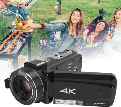 Obrázok produktu pre Digitálna videokamera 4K 3MP 10-násobný optický zoom 180° otočný 3-palcový IPS dotykový displej 6-osový stabilizátor obrazu Konektor pre blesk Videokamera na cesty