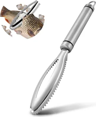 Image de Esteopt Écailleur à poisson Acier inoxydable Écailleur à poisson professionnel 25x6cm