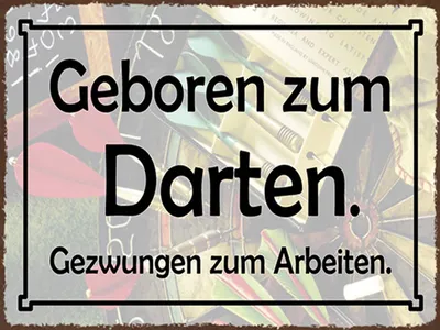Produktbild von vianmo Holzschild 30x40 cm Geboren zum Darten gezwungen