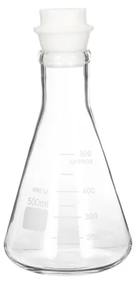 Konischer Messbecher 500 ml, Borosilikatglas, mit Silikondeckel
