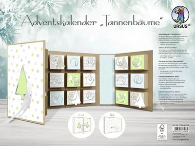 Produktbild von URSUS Adventskalender Bastelset Tannenbäume