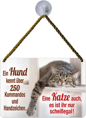Produktbild von Blechwaren Fabrik Braunschweig Kulthänger Blechschild - Katze scheißegal KH191