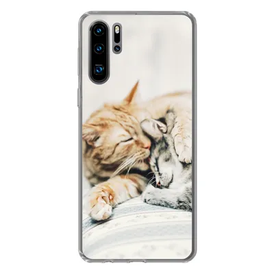 Produktbild von MuchoWow® Handyhülle Schutzhülle Hülle für Huawei P30 Pro Katzen - Sofa - Wohnzimmer Silikon Softcase Handy Hülle - Schutzdeckel