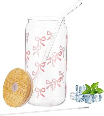 Produktbild von Gläsernes Cocktailglas mit Gras und Deckel 500 ml