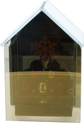 Produktbild von LED Haus - Schneeflocke - Glas - ca. 10,5x7x15 cm