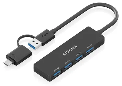Productafbeelding van AISENS A109-0987, Kabel, USB 3.2 Gen 1 (3.1 Gen 1) Type-A + Type-C, Zwart, 5 Gbit/s, USB, 0,15 m