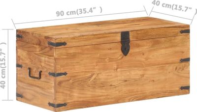 vidaXL Truhe 90x40x40 cm Massivholz Akazie
