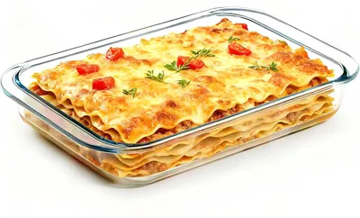 Lasagne-Auflaufform aus Borosilikatglas, 3,0 L, rechteckig, ofenfest