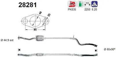 Produktbild von AS Katalysator Kat passend für PEUGEOT 106 II Schrägheck (1A, 1C) 28281