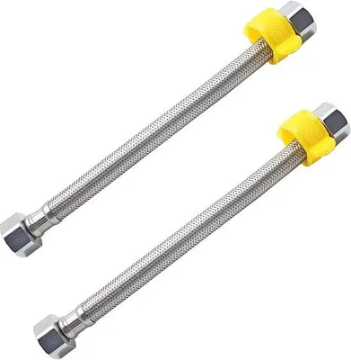 Produktbild von Flexible Schlauch 10 cm G 1/2" - Edelstahl geflochten für Sanitär