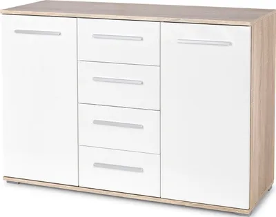Obrázek produktu pro Halmar Komoda Lima KM4 - dub sonoma / bílý lesk