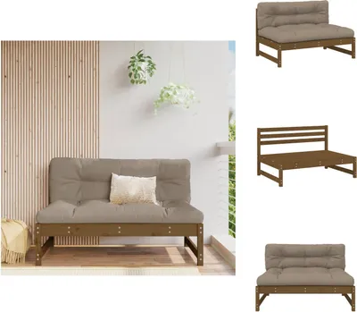 Produktbild von vidaXL Mittelsofa Honigbraun 120x80 cm Massivholz Kiefer - Gartensofaelemente