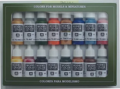 Produktbild von Model Color Vallejo 70101 Folkstone Basics 16x 17ml Airbrush Farbe
